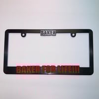 Baker License Plate Cover Black/Red/White 