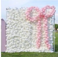 Image 1 of White 8x 8 flower backdrop  for rent only 