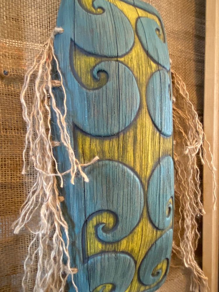 Image of 16.25”x7” PNG Inspired Tribal Shield Wall Hanger (Frame Not Included)