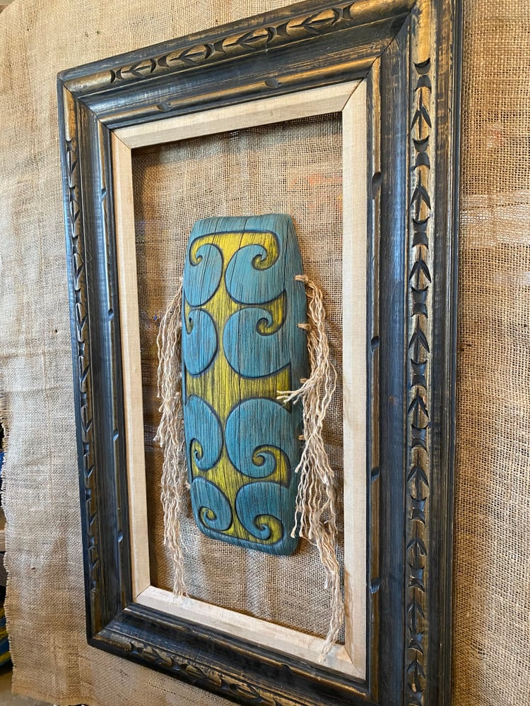 Image of 16.25”x7” PNG Inspired Tribal Shield Wall Hanger (Frame Not Included)