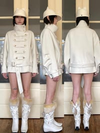 Image 4 of Hand-stitched Double-Faced Wool Cropped Knight Coat
