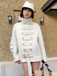 Image 1 of Hand-stitched Double-Faced Wool Cropped Knight Coat