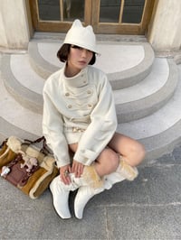 Image 9 of Hand-stitched Double-Faced Wool Cropped Knight Coat