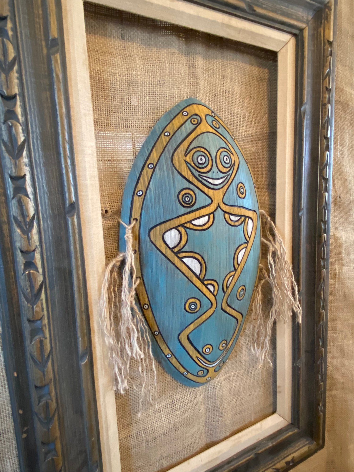 Image of 16.75””x 9.75” “Happy Dancer” PNG Inspired Shield Wall Hanger (Frame Not Included) 
