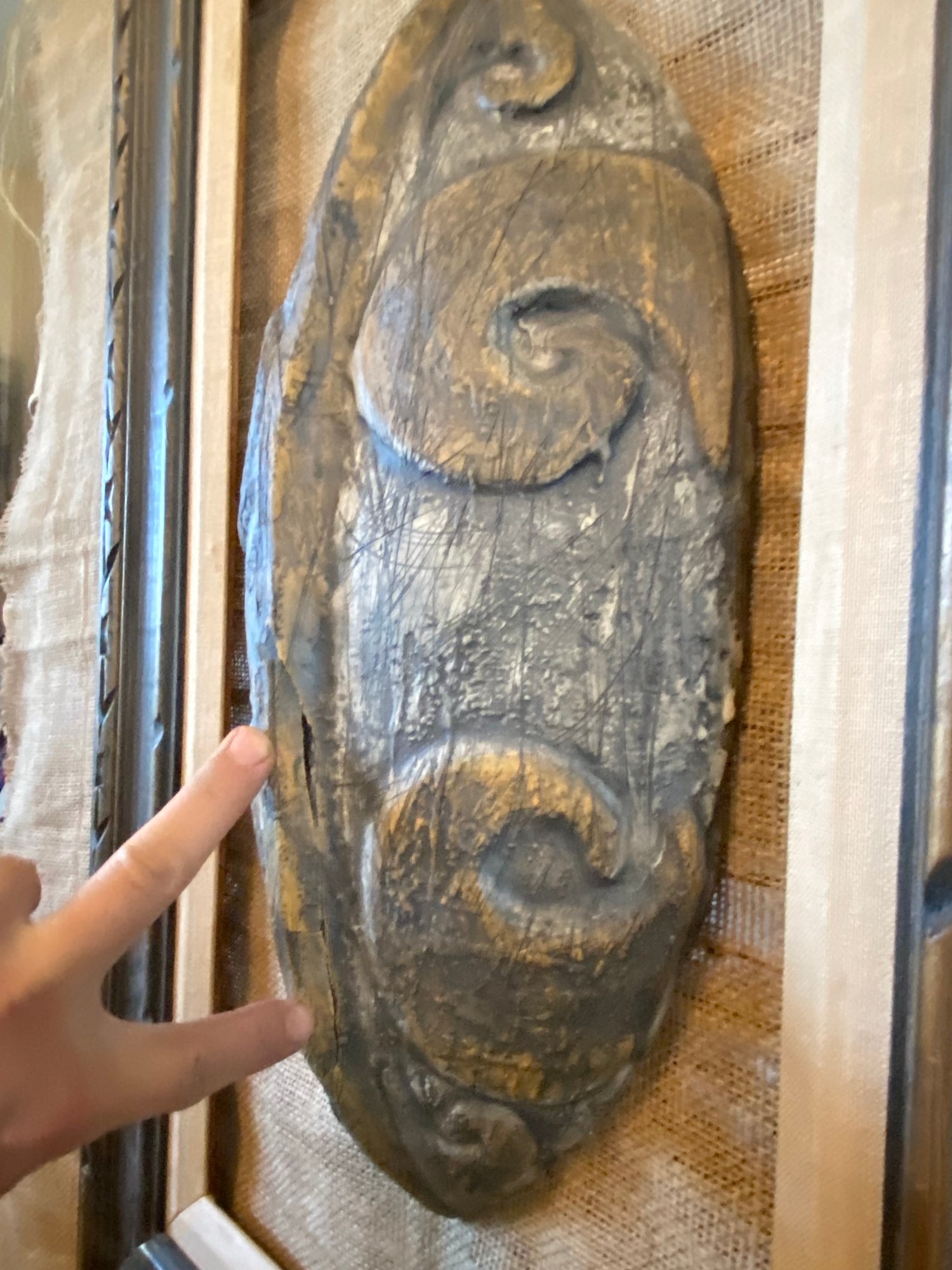 Image of 17.5””x 9.5” PNG Inspired Shield Wall Hanger With Repair (Frame Not Included) 