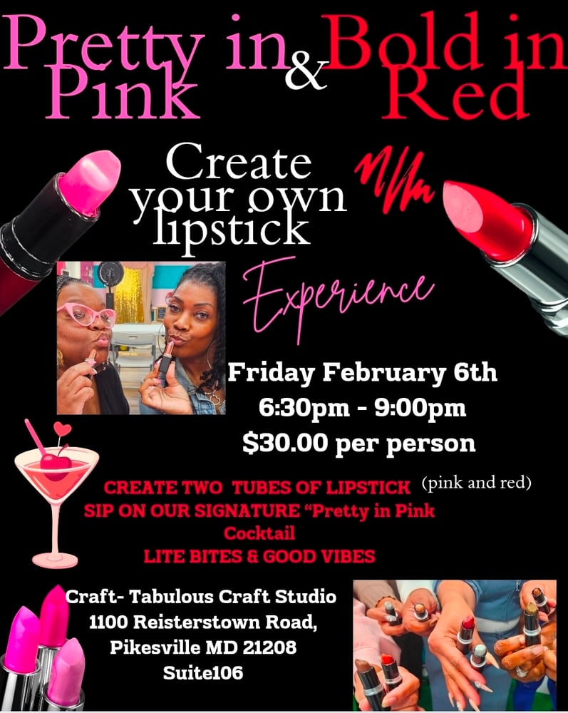 Image of Pretty in Pink bold in red create your own lipstick 