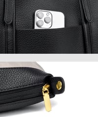 Image 6 of Classic Leather Tote Bag – Black