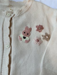 Image 2 of Hand-Embroidered Bunny Cardigan
