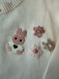 Image 3 of Hand-Embroidered Bunny Cardigan
