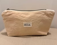 Image 1 of Handmade Cotton Toiletry Bag - Stained with Natural Elements Earth Yellow