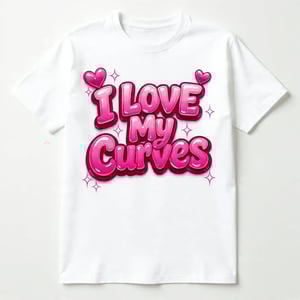 Image of I LOVE MY CURVES HOT PINK T-SHIRT