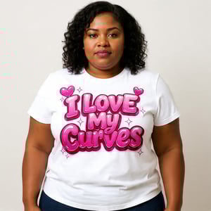 Image of I LOVE MY CURVES HOT PINK T-SHIRT