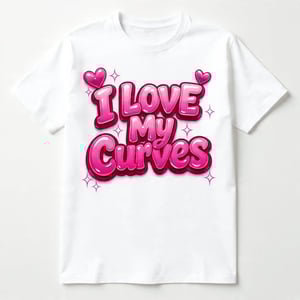 Image of I LOVE MY CURVES HOT PINK T-SHIRT