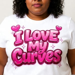 Image of I LOVE MY CURVES HOT PINK T-SHIRT