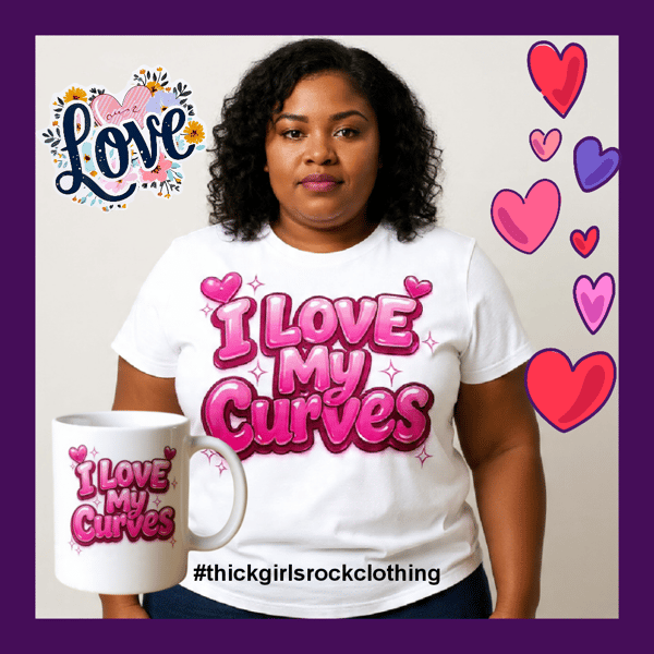 Image of I LOVE MY CURVES HOT PINK T-SHIRT