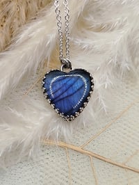 Image 1 of Gothic Stormy Blue Labradorite Heart