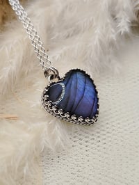 Image 3 of Gothic Stormy Blue Labradorite Heart