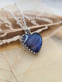 Image 4 of Gothic Stormy Blue Labradorite Heart
