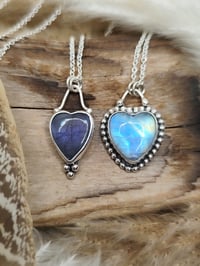 Image 3 of Beaded Rainbow Moonstone Heart