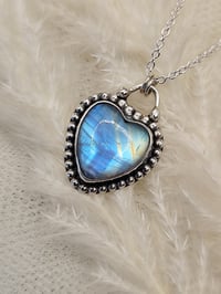 Image 2 of Beaded Rainbow Moonstone Heart