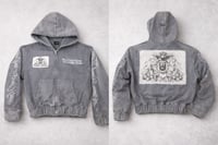 RICHE SANS TRAHIR – Dark Antique Grey 97" Zip-Up Hooded Jacket