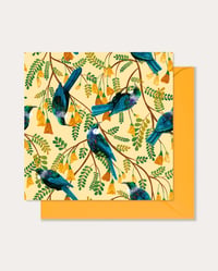 Image 1 of Tui and Kowhai Greetings Card