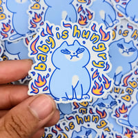 Image 2 of Baby Is Hungry - Cute Funny Cat Vinyl Sticker