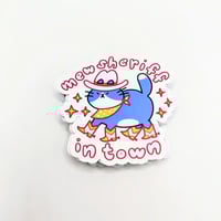 Image 1 of Mew Sheriff In Town - Cowboy Cat Funny Vinyl Sticker