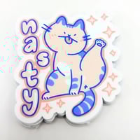Image 1 of Nasty - Cute Funny Cat Vinyl Sticker