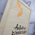 Autumn Blessings 9" wooden sign. Ginkgo leaf