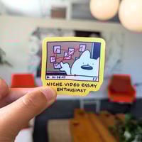 Image 2 of Niche Video Essay Enthusiast - Funny Conspiracy Cat Sticker 