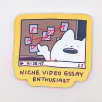 Image 1 of Niche Video Essay Enthusiast - Funny Conspiracy Cat Sticker 