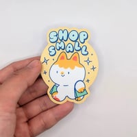 Image 2 of Shop Small - Support Small Business Cute Cat Vinyl Sticker 