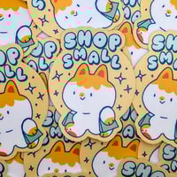 Image 3 of Shop Small - Support Small Business Cute Cat Vinyl Sticker 