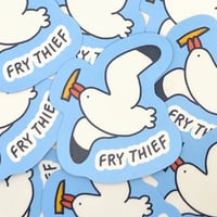 Image 2 of Fry Thief – Funny Seagull Vinyl Waterproof Sticker
