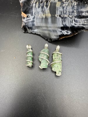 Sterling Wrapped Green Kyanite