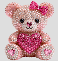 Image 1 of Valentines Day Pink Rhinestone Teddy