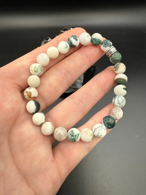 8mm Matte Tree Agate Stretch Bracelet