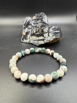 8mm Matte Tree Agate Stretch Bracelet