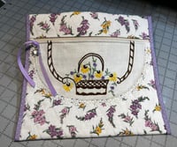 Image 1 of Vintage Lilac Embroidered Zipper Bag A