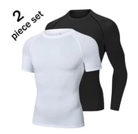 Image 1 of 2 Set Men Compression Shirts