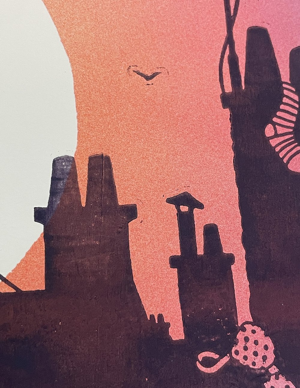 Image of "You Are My Sunshine" handmade woodcut art print