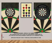 TRADITIONAL COLOURS WATERCOLOUR DESIGN DARTS BACKDROP WALL GRAPHIC - POLYPROPYLENE - 34" x 60"