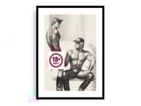 Image 1 of Tom of Finland - Untitled 2, Fine Art Giclee Print, Canvas Gay Print, Vintage LGBTQ+ Poster
