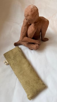 Image 1 of Handmade Therapy Pillow with Lavender Seeds Green 