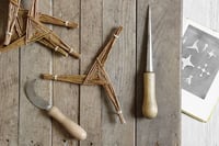 Image 2 of Croix de Brigid n°3 - osier brut "cappuccino rose"