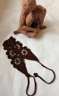 Image 2 of Crochet Ritual Headband-Chocolate 
