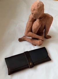 Image 3 of Leather Pouch – Glasses & Essentials Case Brown