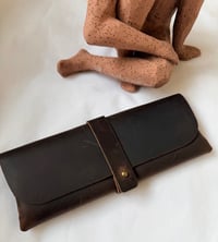 Image 2 of Leather Pouch – Glasses & Essentials Case Brown