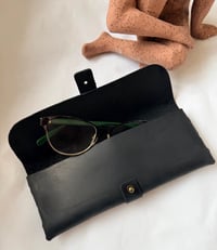 Image 1 of Leather Pouch – Glasses & Essentials Case Black